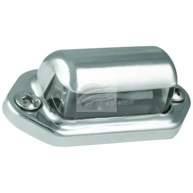 PKT 2 LED LICENCE PLATE LAMP 12/24V 3 LED's CHRME HSNG 14cm 30CLM