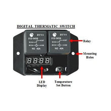 Load image into Gallery viewer, DIGITAL THERMATIC FAN SWITCH KIT 12V ADJ TEMP RANGE 40-110c EF0444
